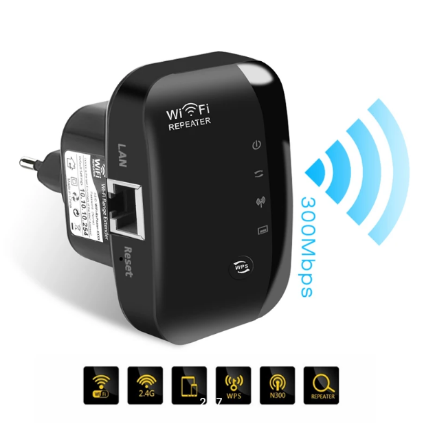 НоменклатураПрисоединенныеФайлы Беспроводной Wi-Fi репитер 300 Мбит/с, 2,4 ГГц