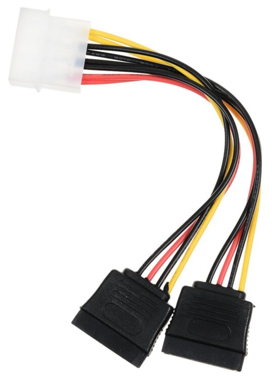 КАБЕЛЬ ПИТАНИЯ SATA 15 СМ 4 pin 2x*15pin на 2 устр