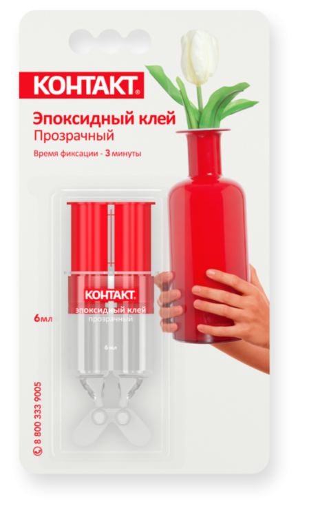 КЛЕЙ КОНТАКТ ЭПОКСИДНЫЙ ПРОЗРАЧНЫЙ 12МЛ